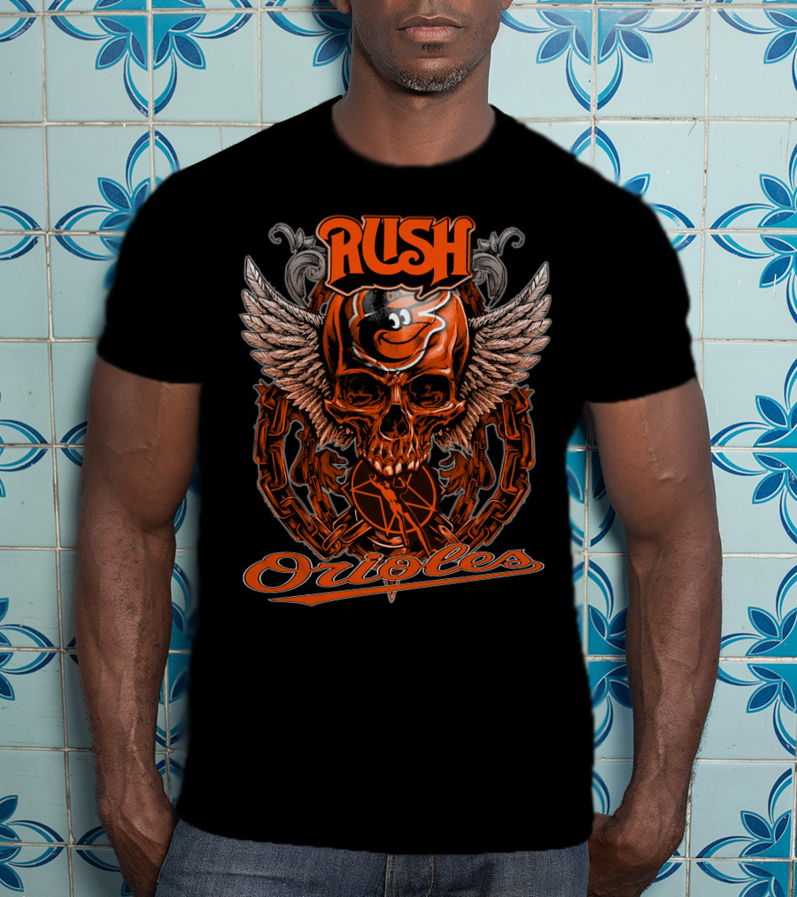 Rush Orioles Skull Wings Chain T-Shirt