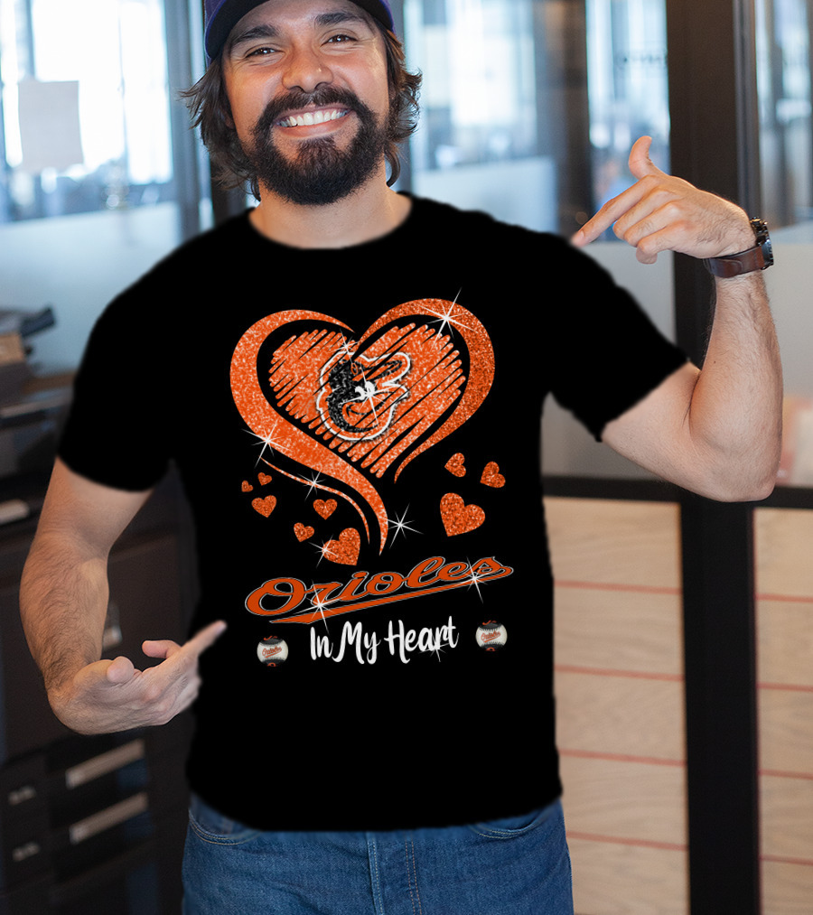 Orioles Heart Sparkle Baltimore Orioles In My Heart T-Shirt