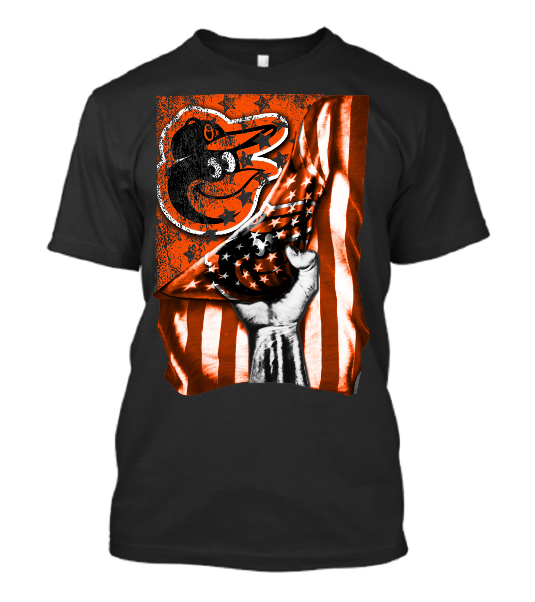 Baltimore Orioles Stars And Stripes Flag T-Shirt