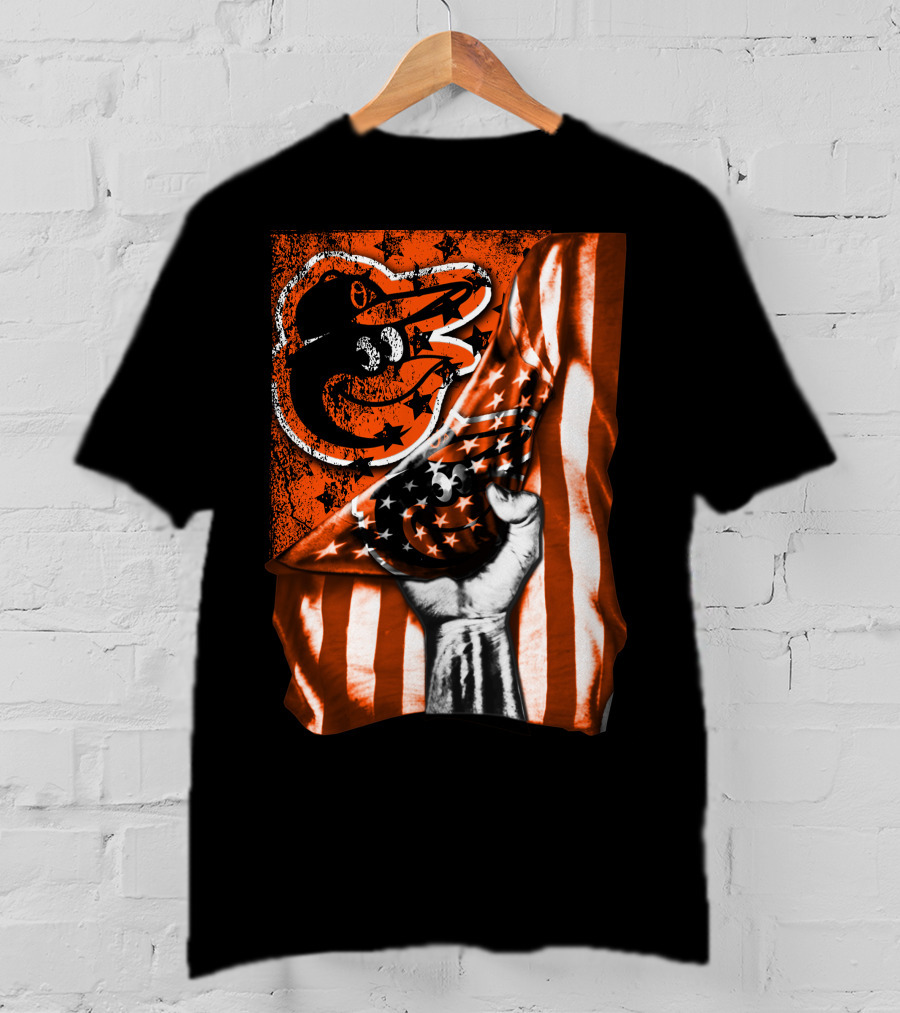 Baltimore Orioles Stars And Stripes Flag T-Shirt