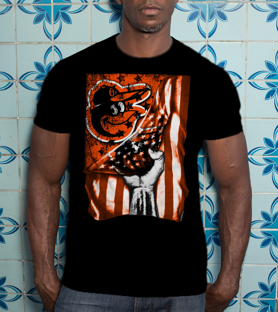 Baltimore Orioles Stars And Stripes Flag T-Shirt