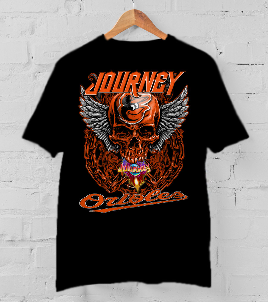Journey Baltimore Orioles Skull Wings T-Shirt