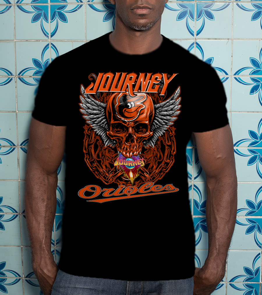 Journey Baltimore Orioles Skull Wings T-Shirt