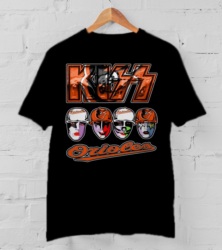 Kiss Orioles Baltimore Face Paint Baseball Crossover T-Shirt