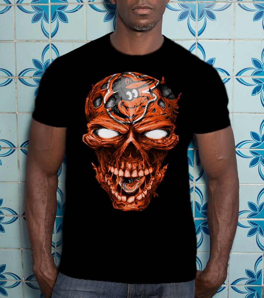 Baltimore Orioles Skull T-Shirt