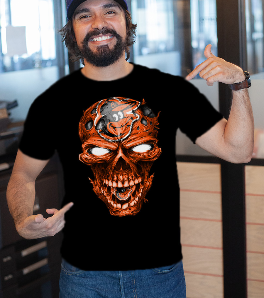 Baltimore Orioles Skull T-Shirt