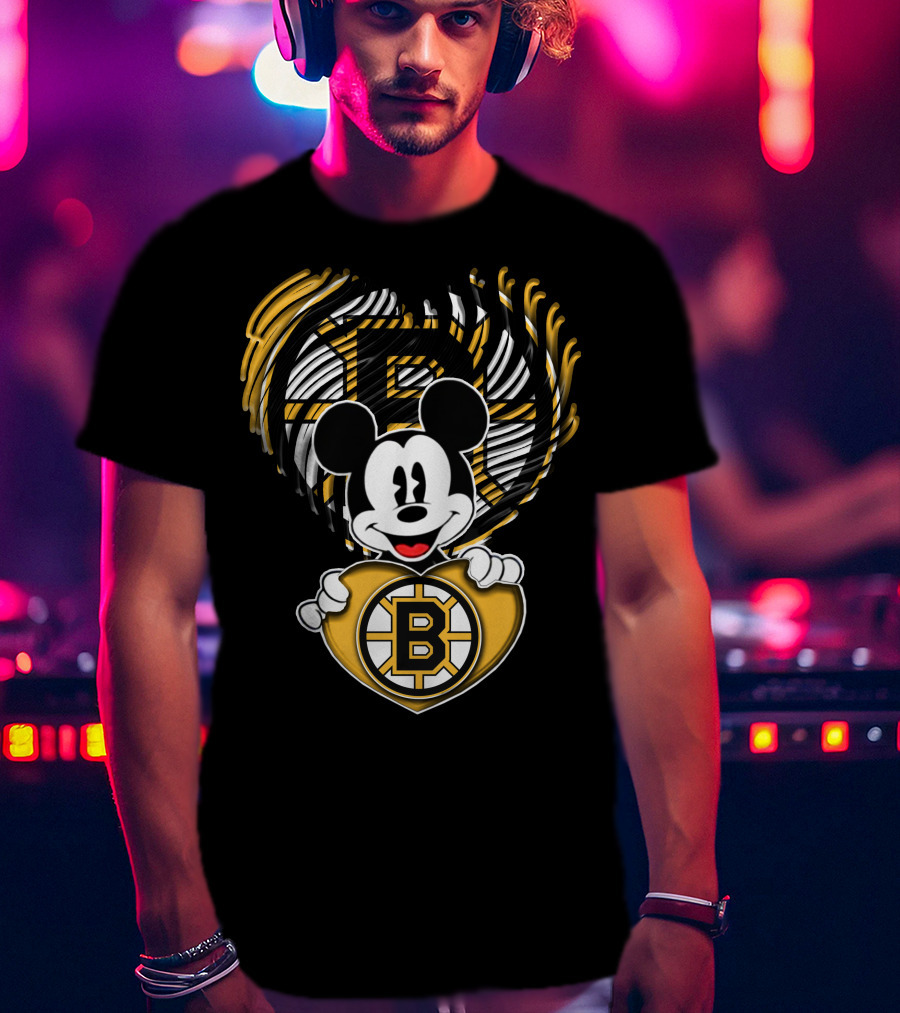 Mick Heart Boston Bruins T-Shirt