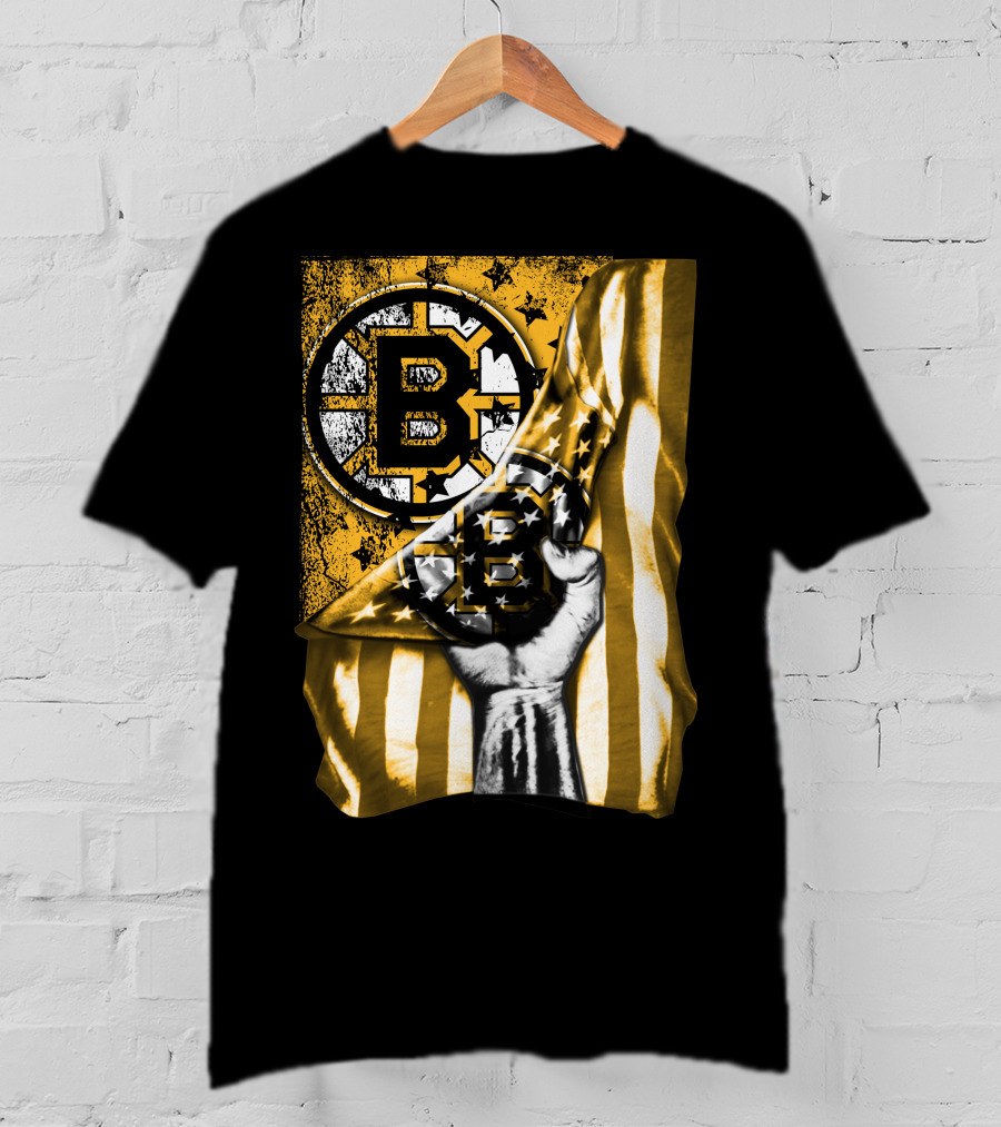 Boston Bruins American Flag Emblem T-Shirt