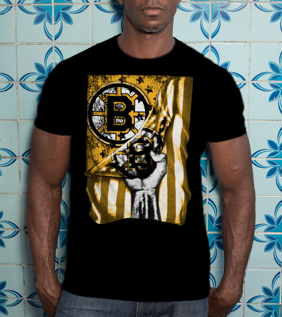 Boston Bruins American Flag Emblem T-Shirt