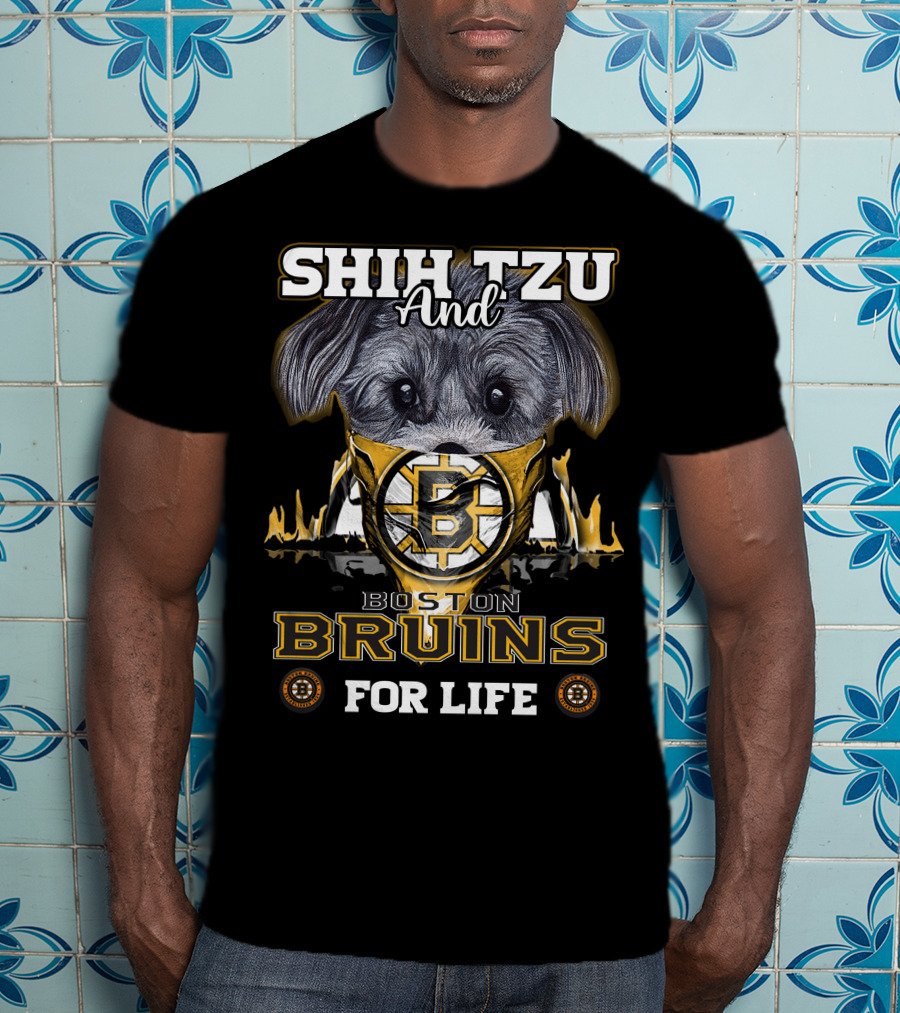 Shih Tzu And Boston Bruins For Life T-Shirt
