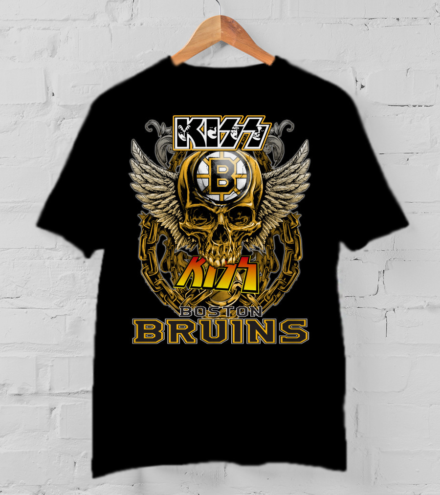 Kiss Boston Bruins Skull Wings T-Shirt