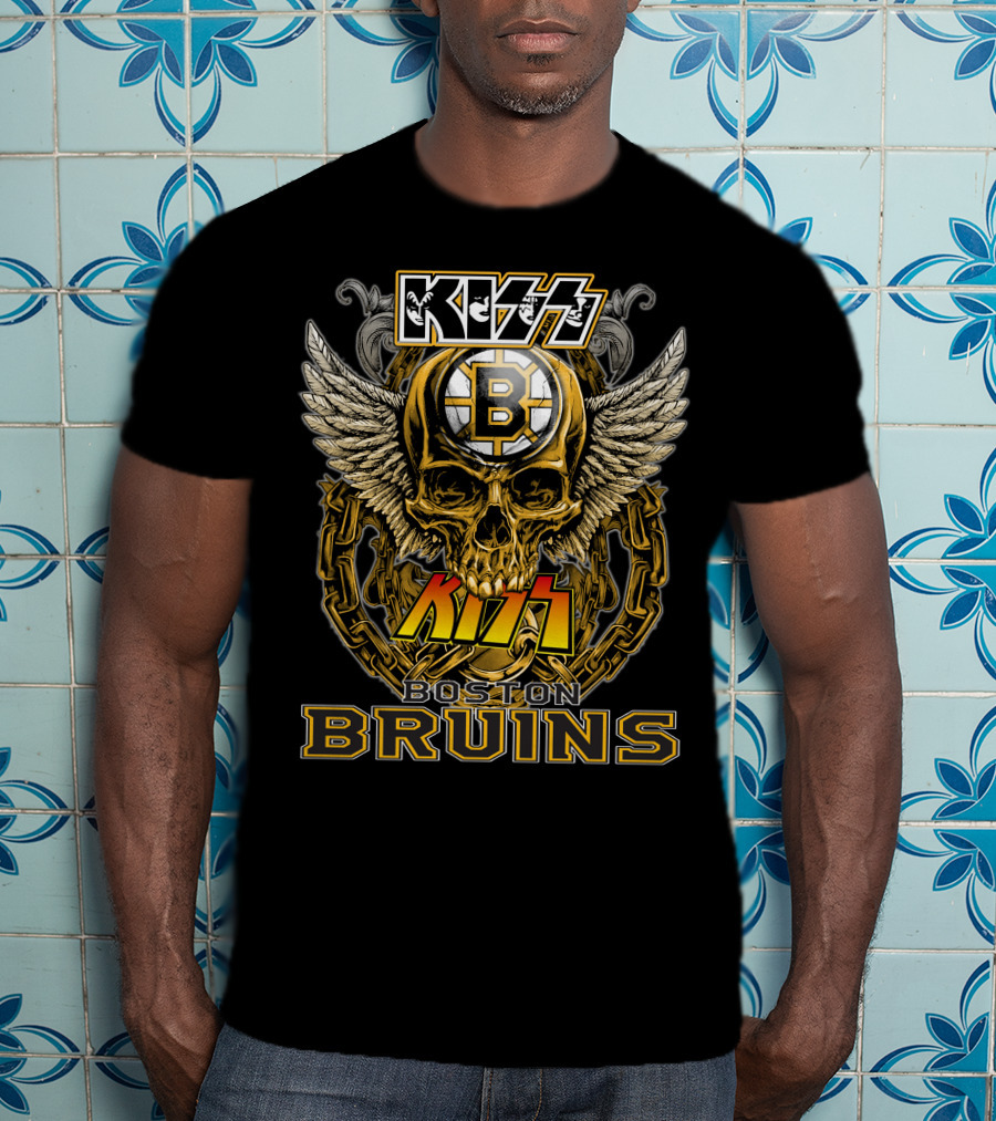 Kiss Boston Bruins Skull Wings T-Shirt