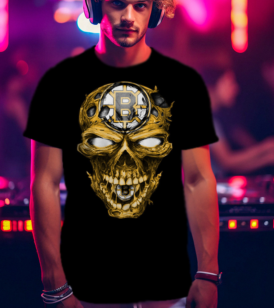 Boston Bruins Skull B Logo Fusion T-Shirt