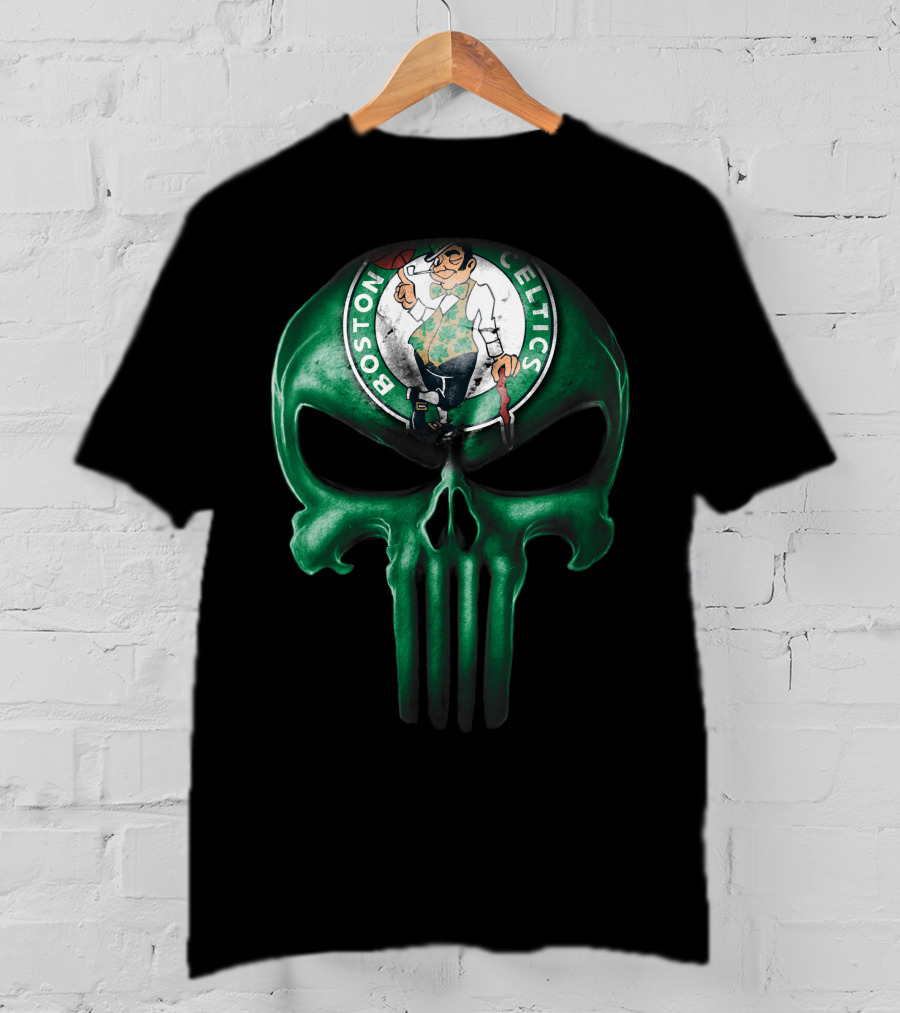 Skull Boston Celtics Punisher T-Shirt