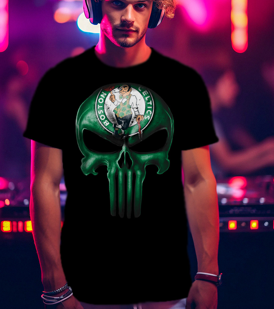 Skull Boston Celtics Punisher T-Shirt