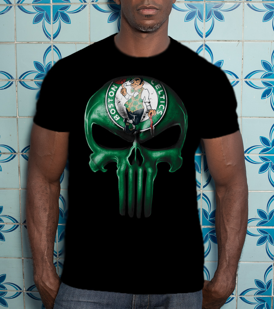 Skull Boston Celtics Punisher T-Shirt