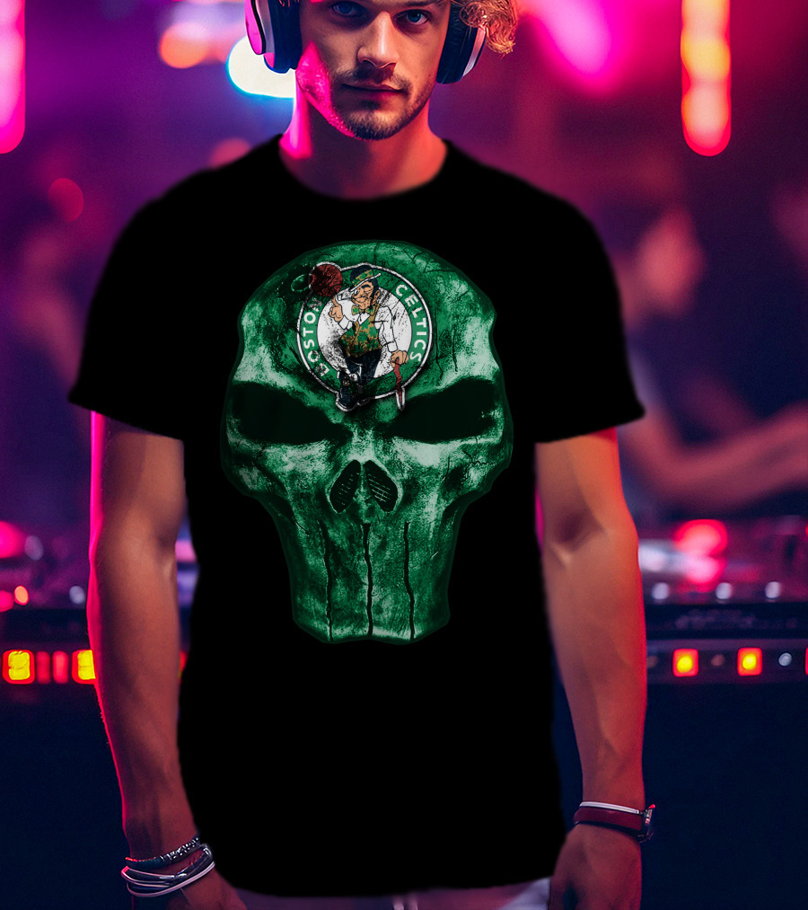 Boston Celtics Green Skull T-Shirt
