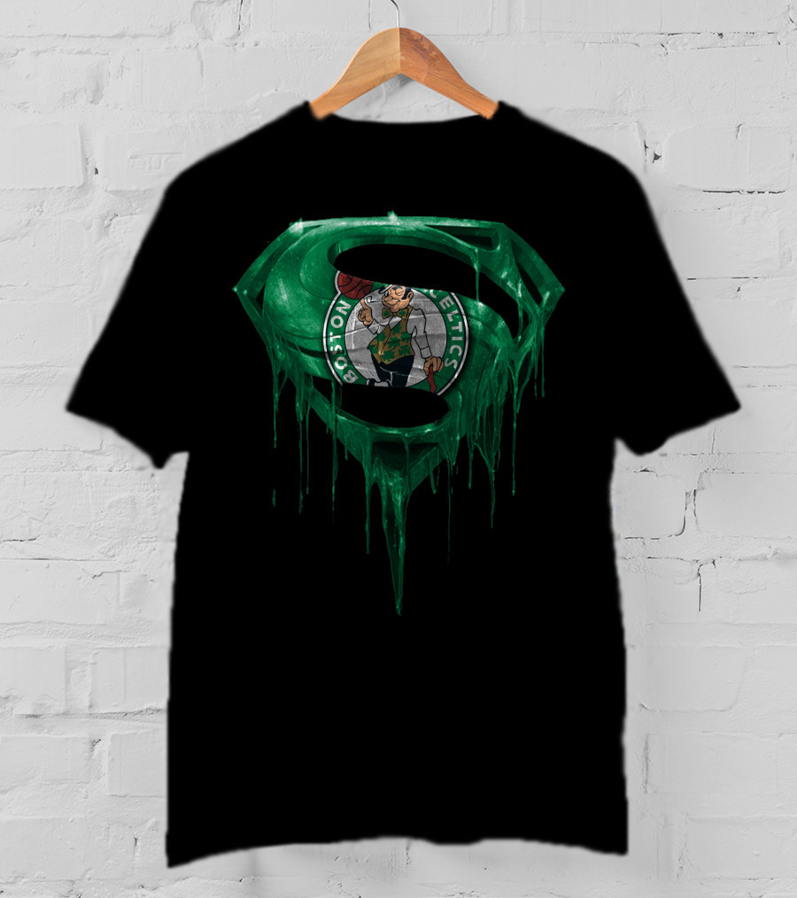 Boston Celtics Superman Logo Melting Spm T-Shirt