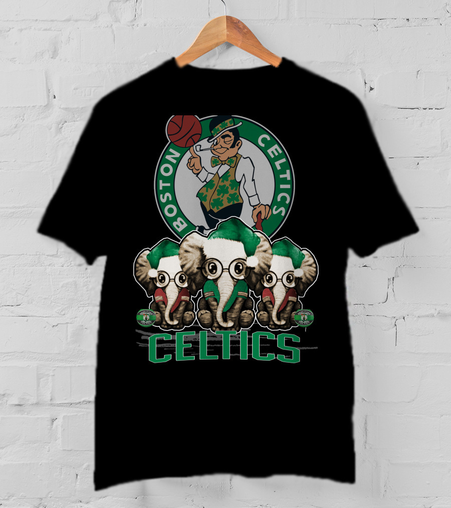 Boston Celtics Xmas Elephants T-Shirt