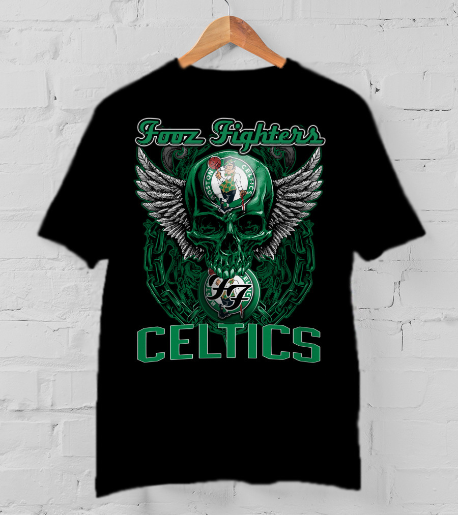 Foo Fighters Boston Celtics Winged Skull T-Shirt