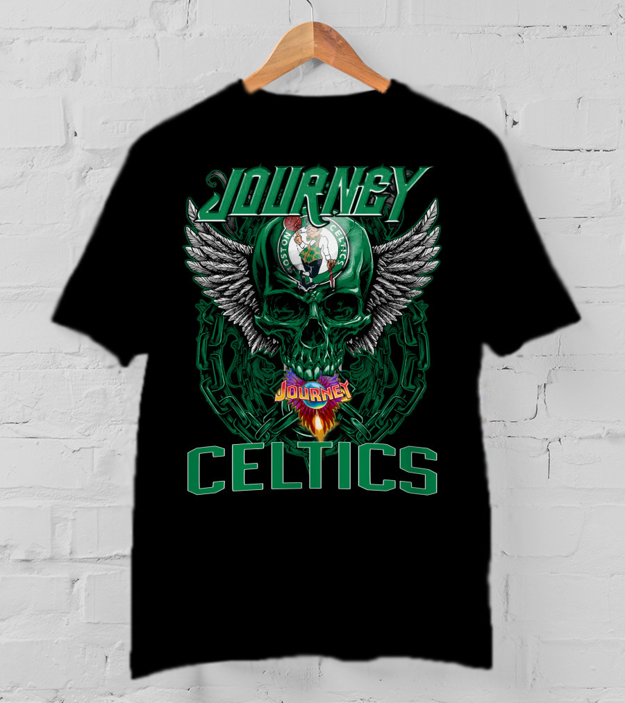 Journey Celtics Boston Celtics Skull Wings T-Shirt