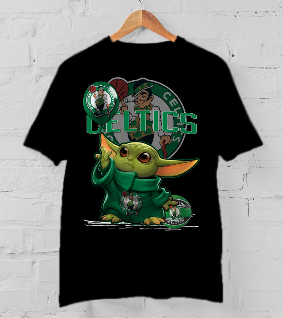 Yoda Celtics Boston Team Basketball Mashup T-Shirt