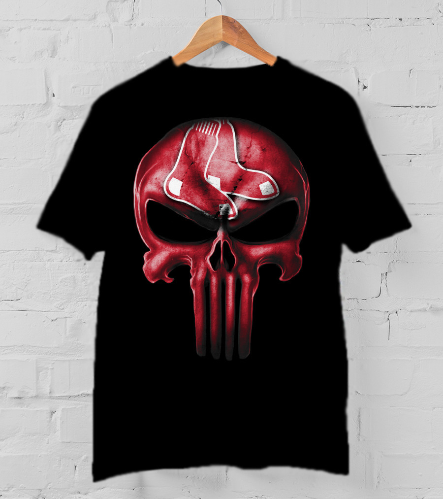 Boston Red Sox Skull Punisher Logo Sox T-Shirt