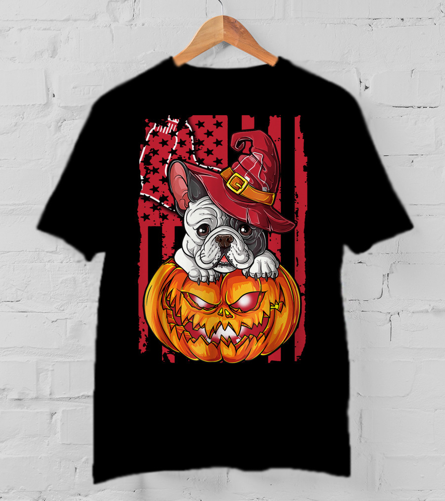 Hlw Bulldog Boston Red Sox Halloween Jack-O'-Lantern T-Shirt