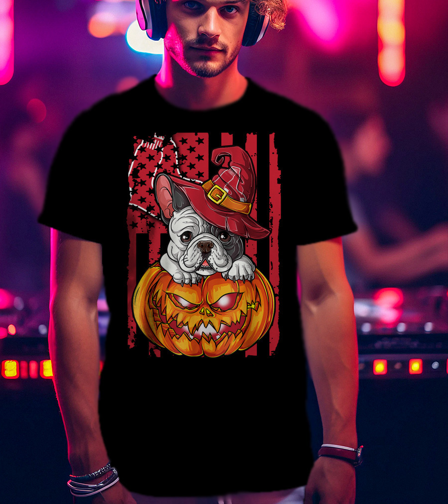 Hlw Bulldog Boston Red Sox Halloween Jack-O'-Lantern T-Shirt