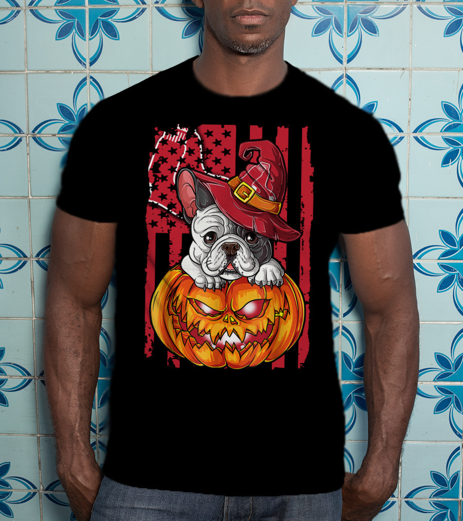 Hlw Bulldog Boston Red Sox Halloween Jack-O'-Lantern T-Shirt