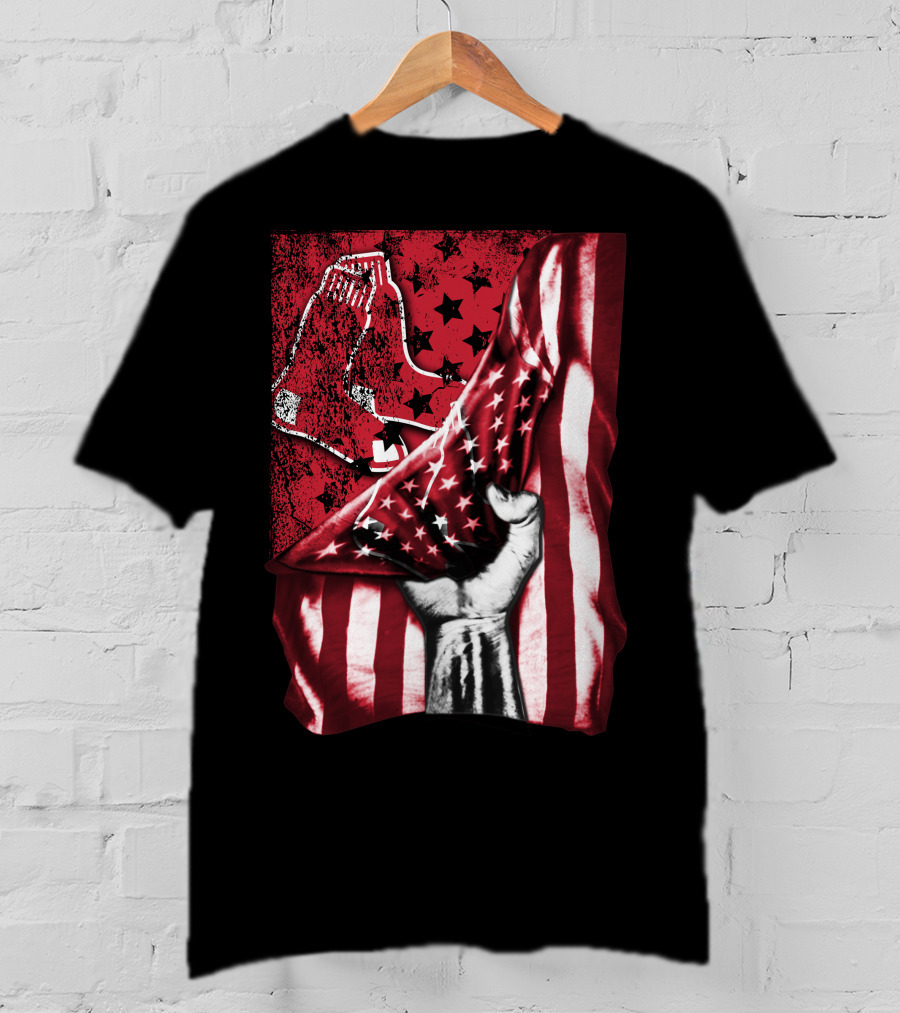 Boston Red Sox Stars And Stripes Flag T-Shirt