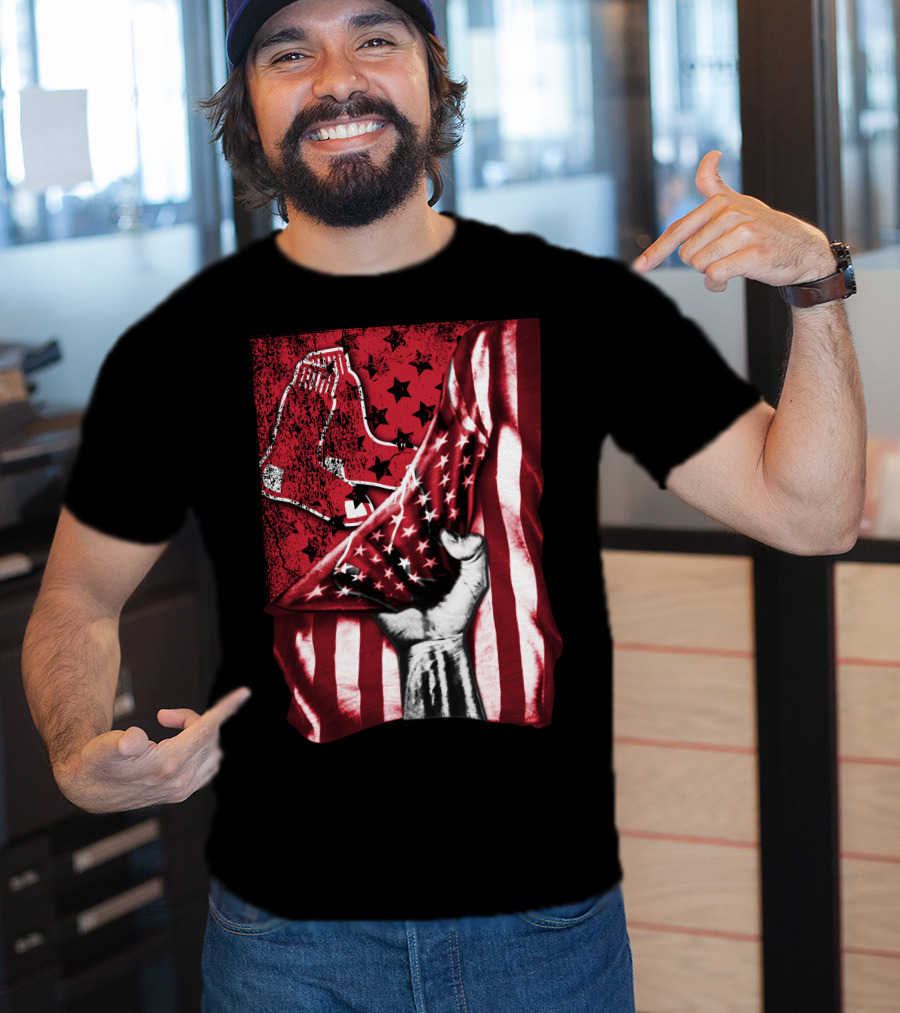 Boston Red Sox Stars And Stripes Flag T-Shirt