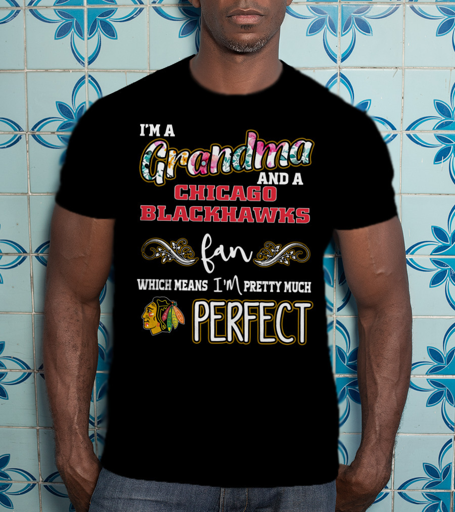 I'm A Grandma And A Chicago Blackhawks Fan Which Means I'm Pretty Much Perfect T-Shirt