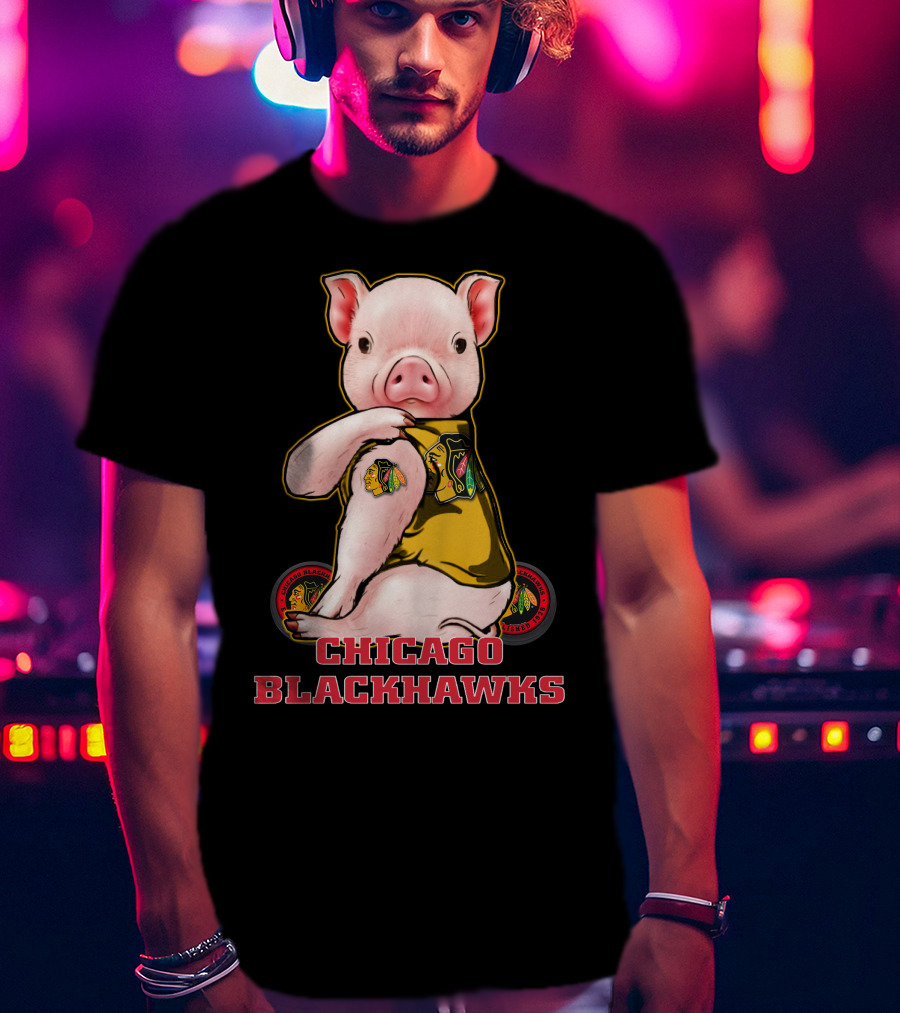 Chicago Blackhawks Pig Mascot Fan T-Shirt