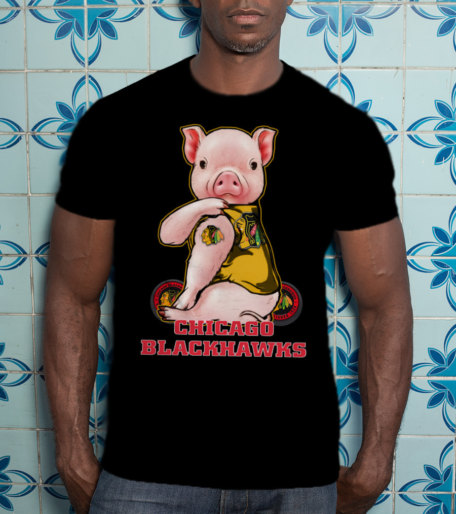 Chicago Blackhawks Pig Mascot Fan T-Shirt