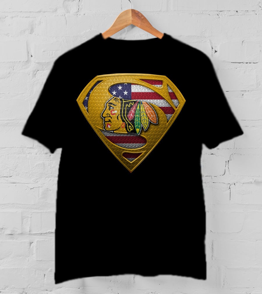Chicago Blackhawks American Flag Symbol T-Shirt
