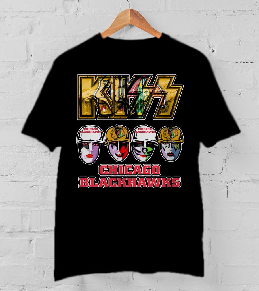 Kiss Chicago Blackhawks Face Paint T-Shirt