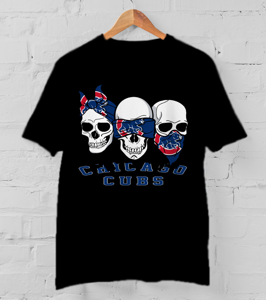 Chicago Cubs Bandana Skull Trio T-Shirt
