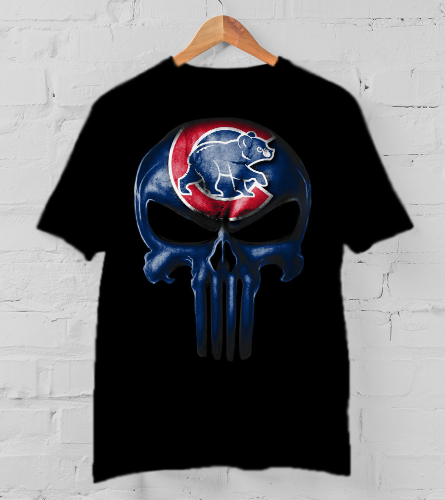 Chicago Cubs Skull Punisher T-Shirt