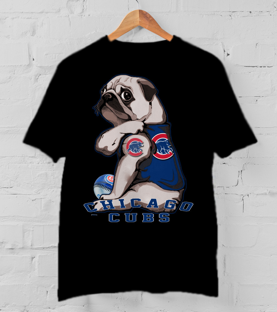 Chicago Cubs Pug Baseball T-Shirt