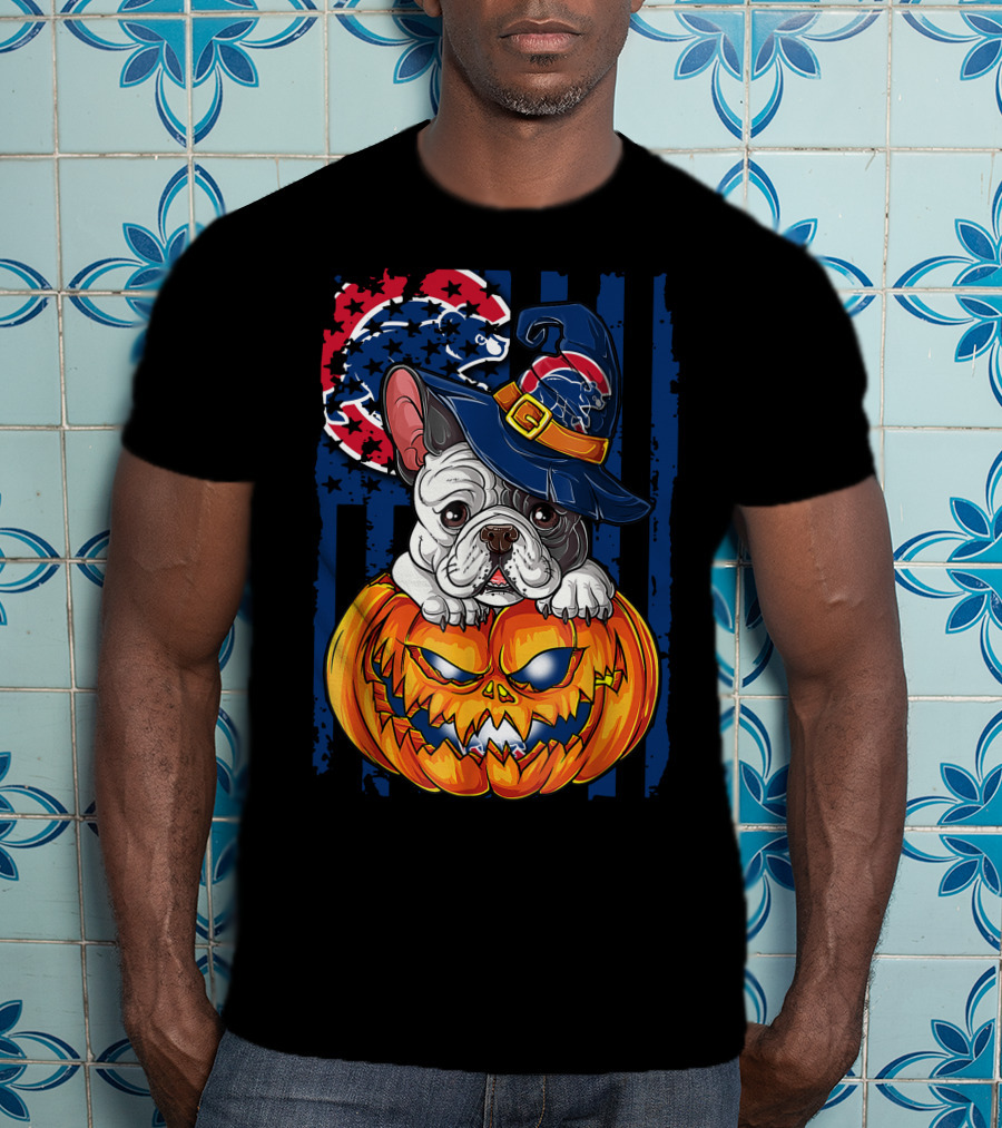 Hlw Bulldog Chicago Cubs Halloween Pumpkin Wizard T-Shirt