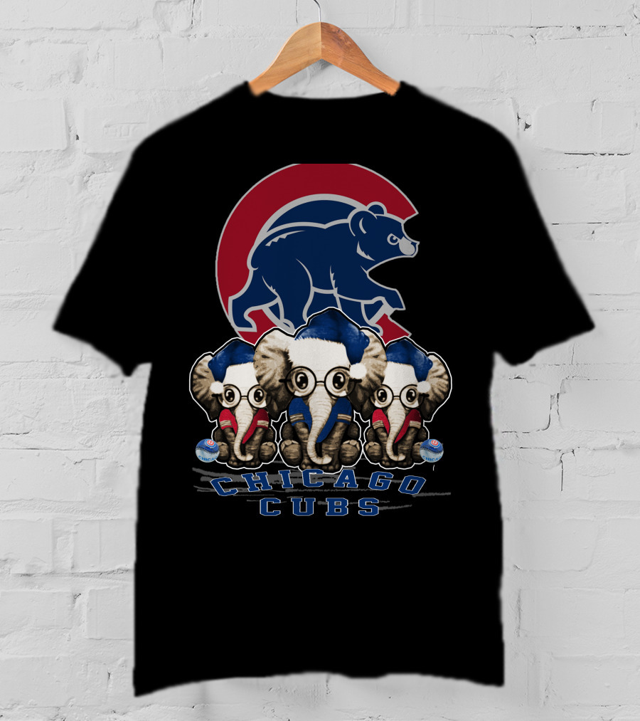 Chicago Cubs Christmas Elephants T-Shirt