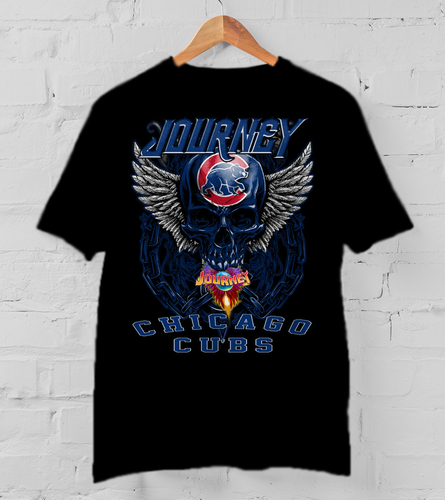 Journey Chicago Cubs Skull Wings T-Shirt