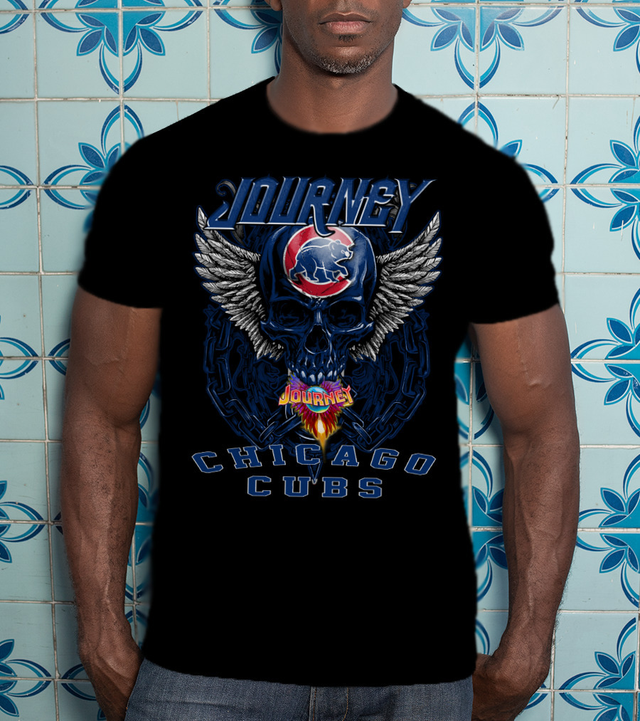 Journey Chicago Cubs Skull Wings T-Shirt