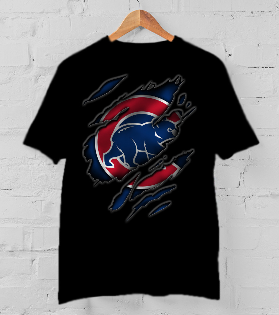 Torn Chicago Cubs Logo Claw Rip T-Shirt