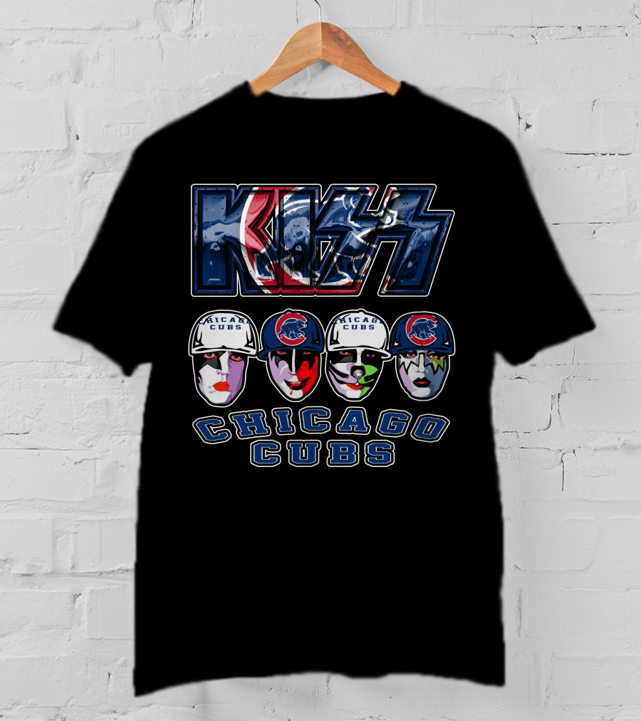 Kiss Chicago Cubs Baseball Mascot Makeup Faces T-Shirt