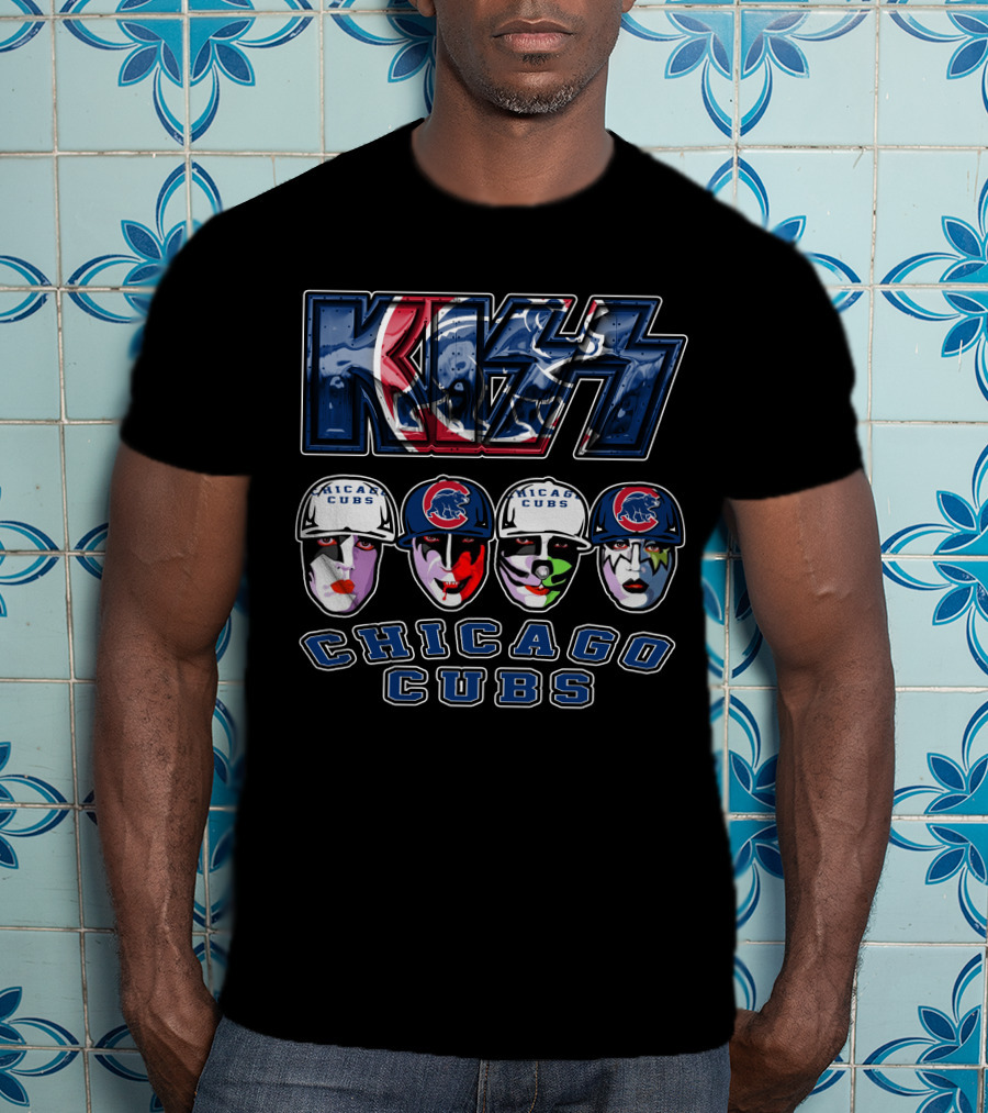 Kiss Chicago Cubs Baseball Mascot Makeup Faces T-Shirt