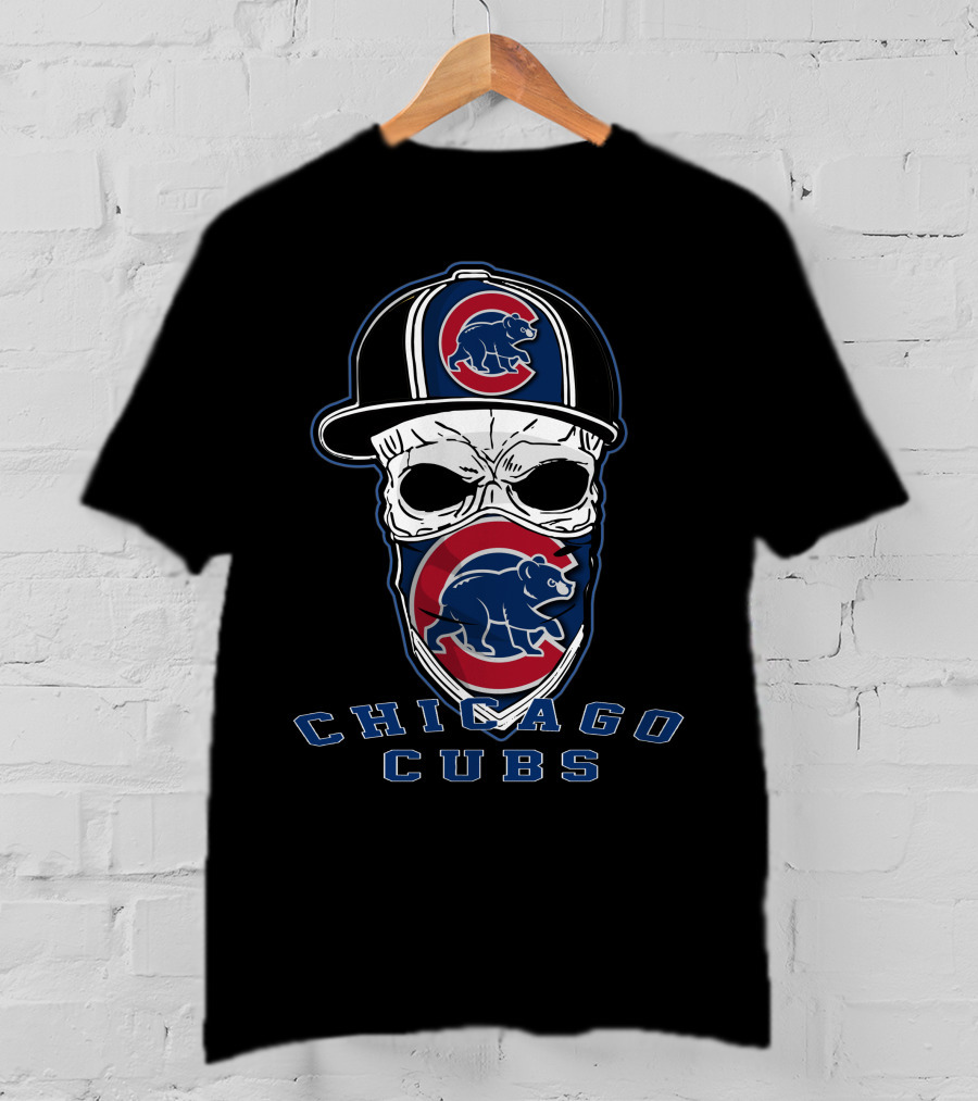 Chicago Cubs Skull Hat Logo Baseball Fan T-Shirt