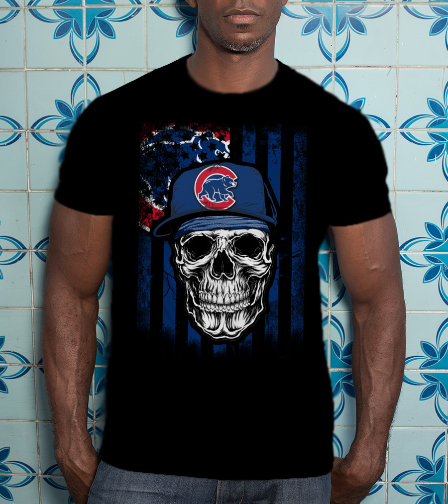 Chicago Cubs Skull T-Shirt