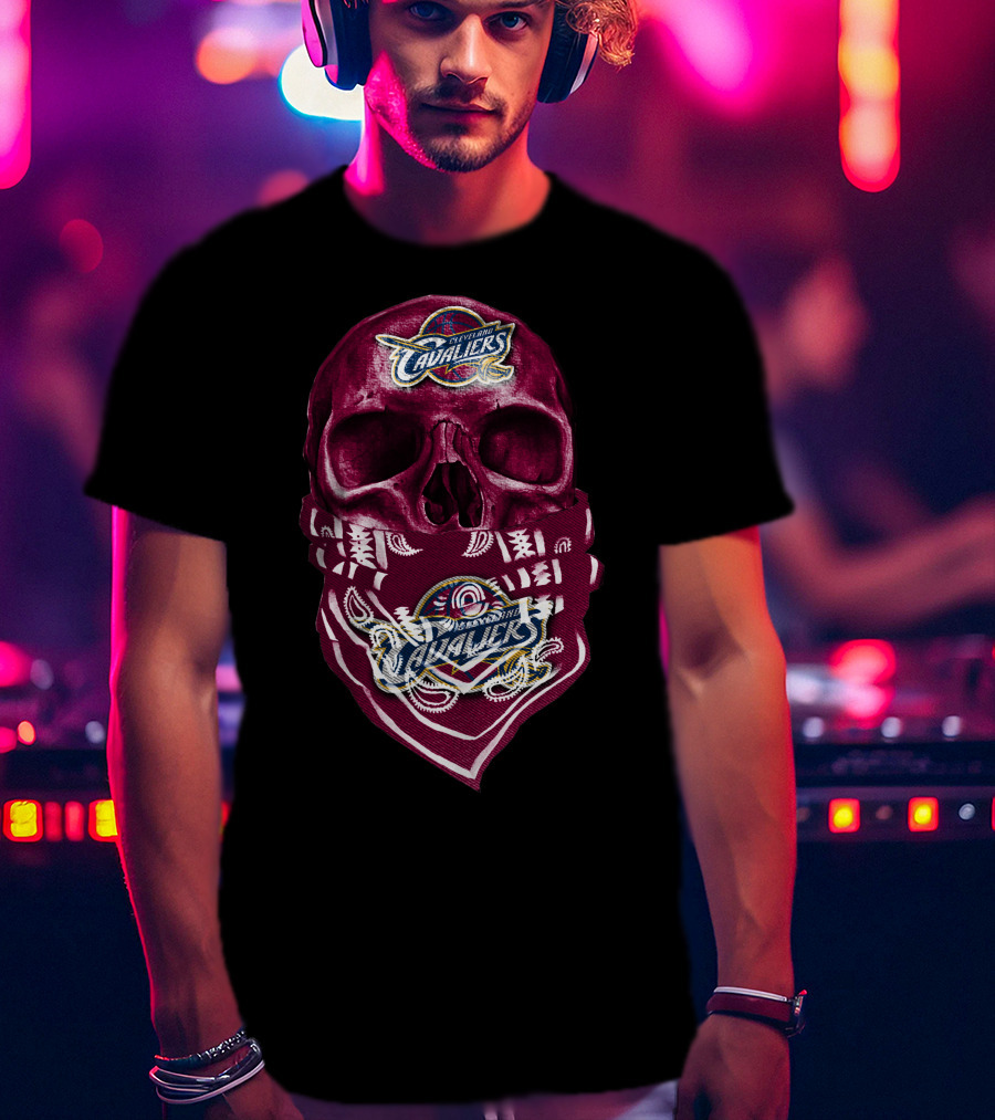 Cleveland Cavaliers Skull With Bandana T-Shirt